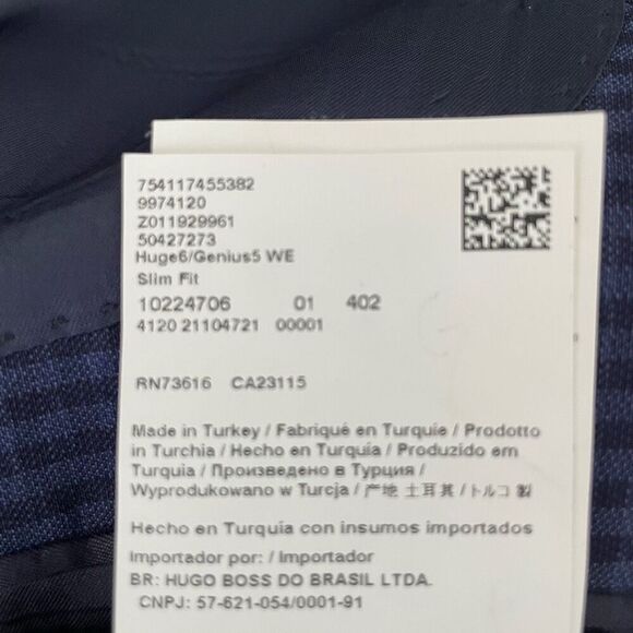 Hugo Boss Huge6/Genius5 Slim Fit Blazer Jacket Size 44R - Picture 7 of 8